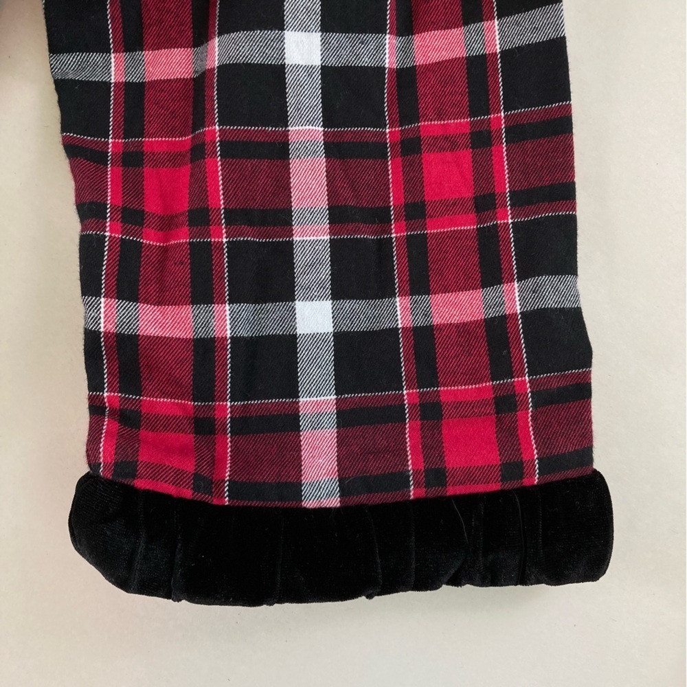 Lanz of Salzburg 100% Cotton Nightgown Dress Red Black Plaid Black Trim Size 1X - Picture 7 of 14